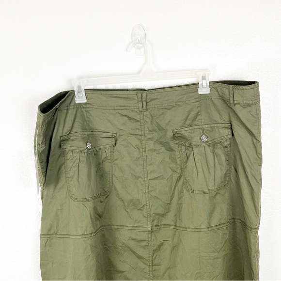 MOTTO Olive Green Front And Back Pockets Maxi Skirt, Size 26W - Picture 7 of 14